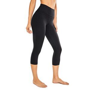 NWT NUX Activewear Thick Waistband Leggings Capri Pants High Waist Black Small